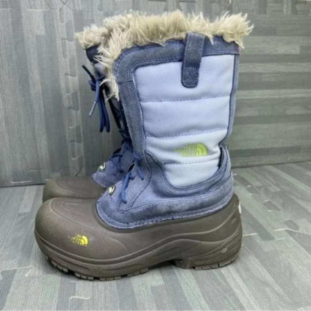 The North Face Alpenglow Snow Boots Blue Gray Girls Size 5